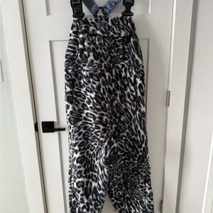 NWT FP Hit the Slopes Printed Salopette Ski Overalls (Black Leopard | S)